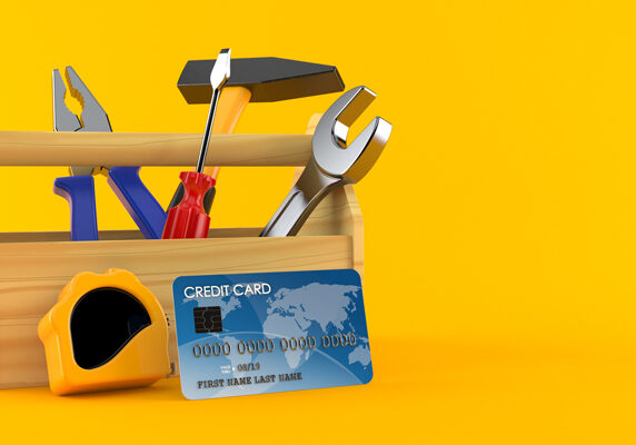 Toolbox with credit card